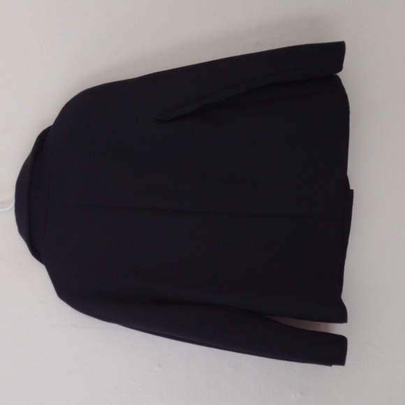 Talbots Black Wool Blend 4 Button Blazer Style Overcoat Size 8 - Picture 10 of 11